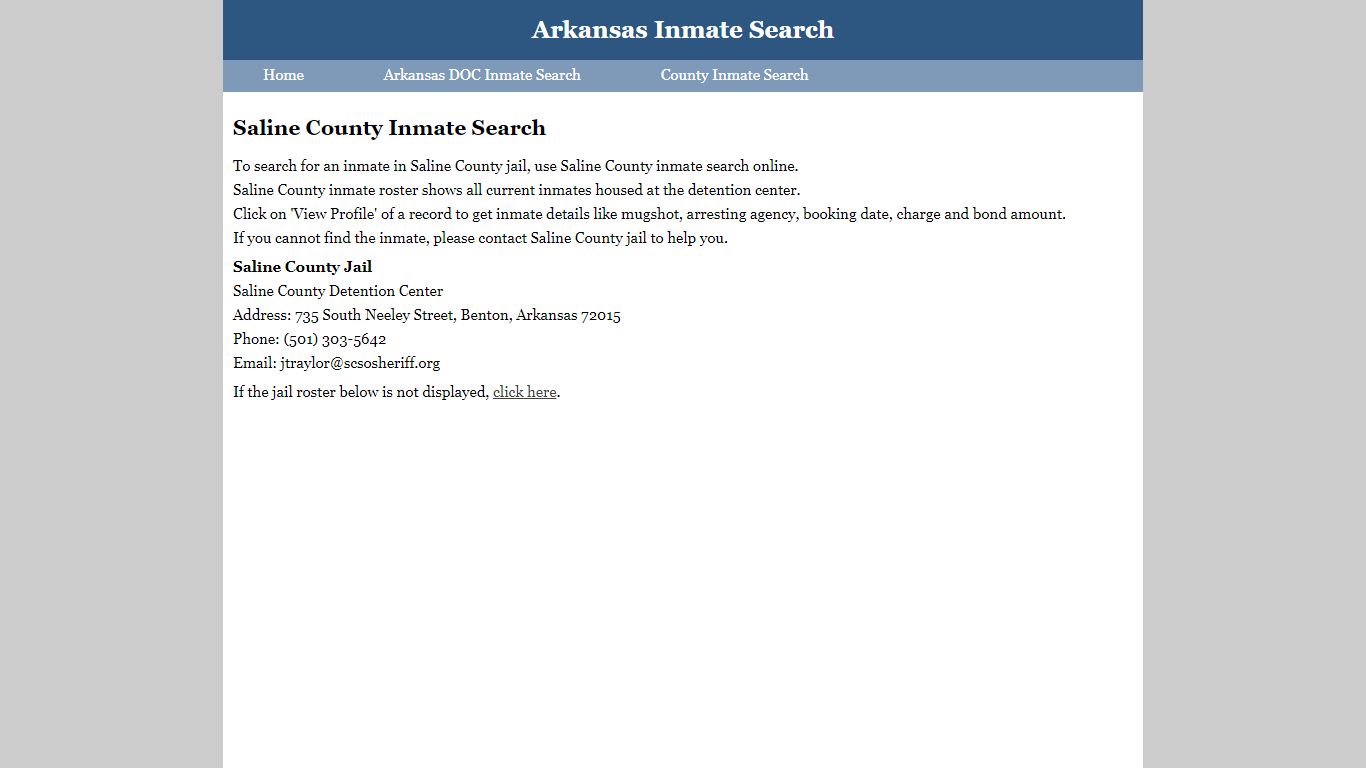 Saline County Inmate Search